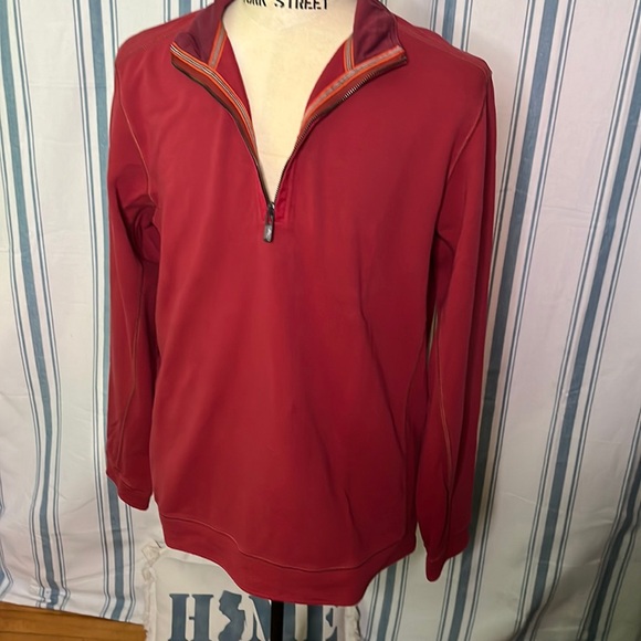 Tommy Bahama Ben & Terry Half-Zip Sweatshirt Large Ptp 23” L29” Arm Hole 24” - Picture 2 of 14
